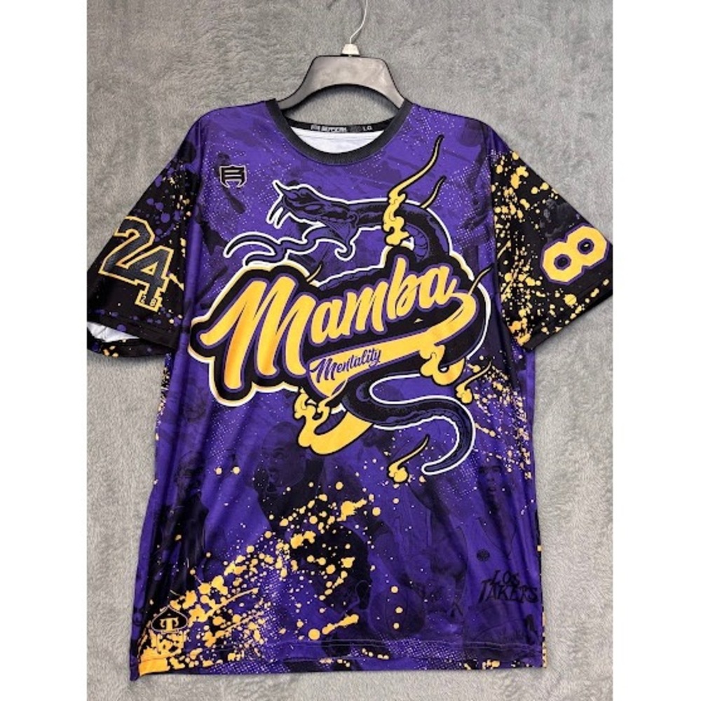 Kobe Bryant‎ 24 Mamba Mentality Graphic T-Shirt Men's Large Purple Gold